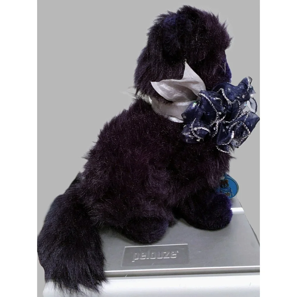 Dakin Midnight Navy Blue Cat Plush Long Hair 12